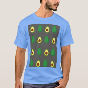 Avocado patroon donkergrijs t-shirt