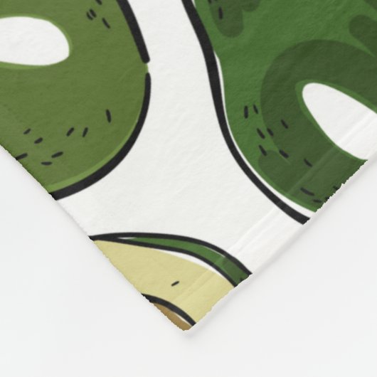 Avocado-patroon Fleece Deken (Hoek)