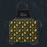 Avocado Patroon Gepersonaliseerde keuken Schort<br><div class="desc">Herhaal patroon avocado aangepaste naam optie. Voeg je eigen naam toe voor een uniek schort.</div>