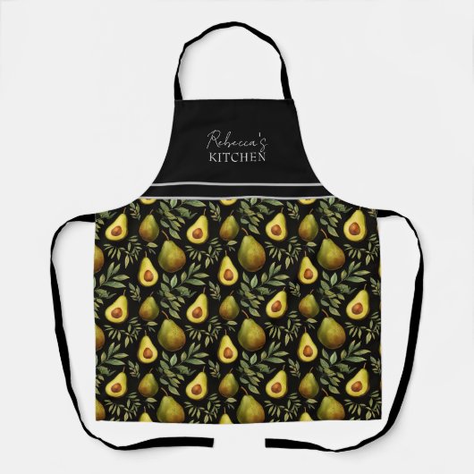Avocado Patroon Gepersonaliseerde keuken Schort (Voorkant)