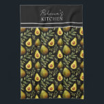 Avocado Patroon Gepersonaliseerde keuken Theedoek<br><div class="desc">Herhaal patroon avocado aangepaste naam optie. Voeg je eigen naam toe voor een uniek schort.</div>