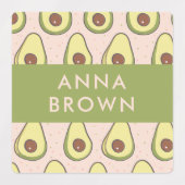 Avocado Patroon Kinder Terug naar School Waterdich Labels (Design 1)