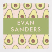 Avocado Patroon Kinder Terug naar School Waterdich Labels (Design 2)