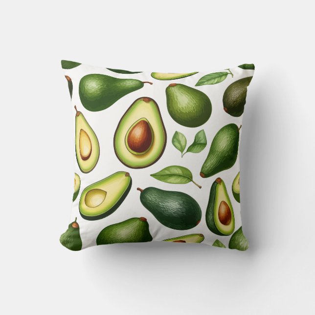 Avocado-patroon Kussen (Voorkant)