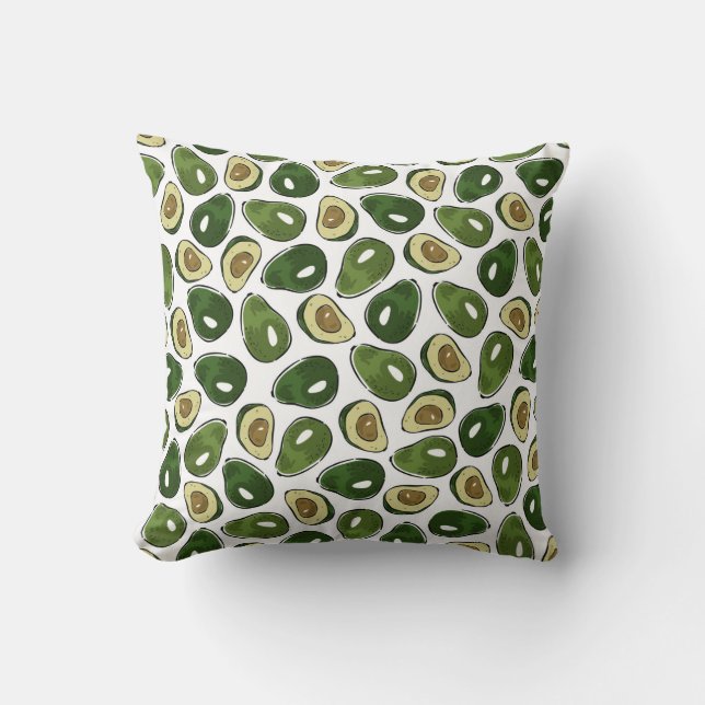 Avocado-patroon Kussen (Voorkant)