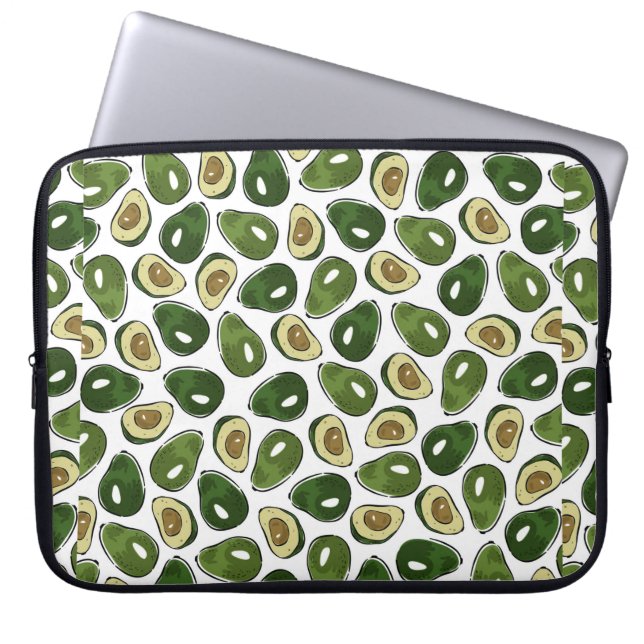 Avocado-patroon Laptop Sleeve (Voorkant)