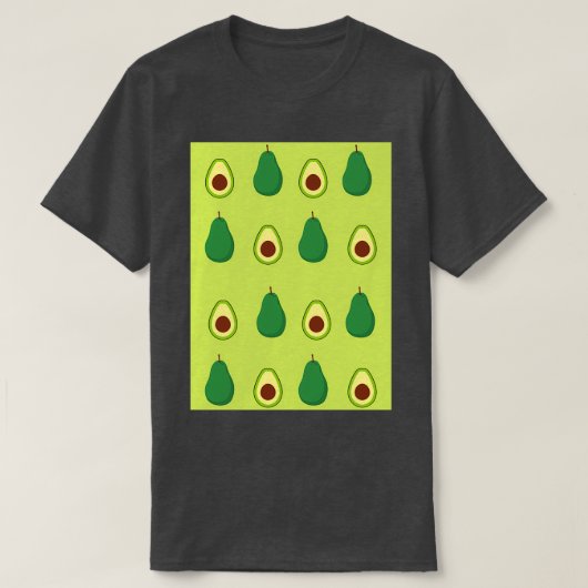 Avocado patroon limoen t-shirt (Design voorkant)