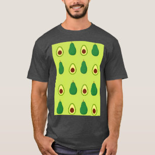 Avocado patroon limoen t-shirt