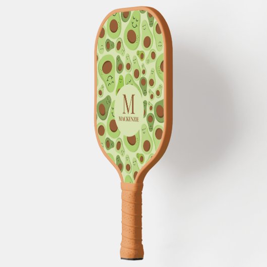 Avocado patroon met monogram pickleball paddle (Links)