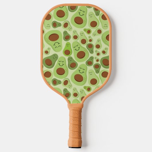 Avocado patroon met monogram pickleball paddle (Achterkant)