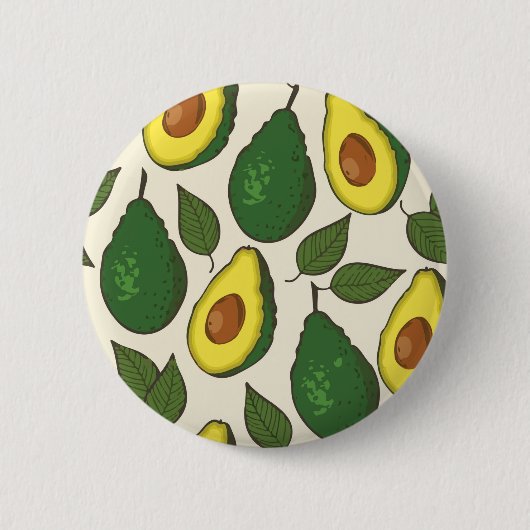 Avocado-patroon Ronde Button 5,7 Cm (Voorkant)