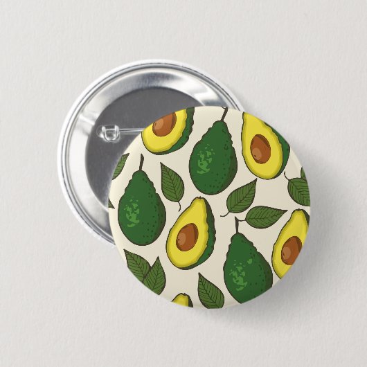 Avocado-patroon Ronde Button 5,7 Cm (Voorkant /achterkant)
