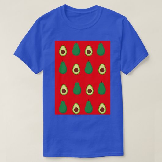 Avocado patroon rood t-shirt (Design voorkant)