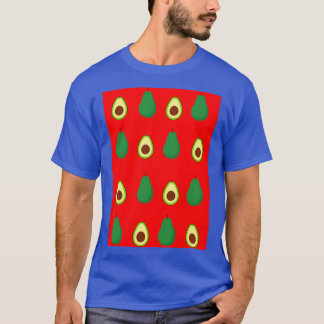 Avocado patroon rood t-shirt