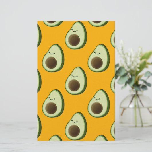 Avocado Pattern Briefpapier (Staand voorkant)