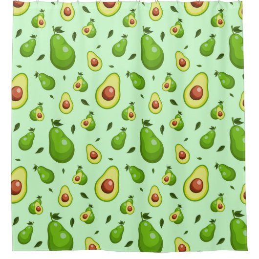 Avocado Pattern Douchegordijn (Voorkant)