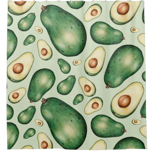 Avocado Pattern Douchegordijn (Voorkant)