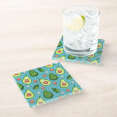 Avocado Pattern Glass Coaster Glazen Onderzetter (Schuin)
