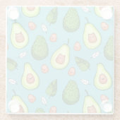 Avocado Pattern Glass Coaster Glazen Onderzetter (Achterkant)