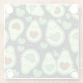 Avocado Pattern Glazen Onderzetter (Achterkant)