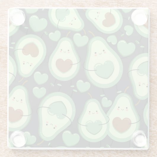 Avocado Pattern Glazen Onderzetter (Achterkant)