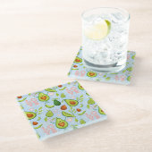 Avocado Pattern Glazen Onderzetter (Schuin)