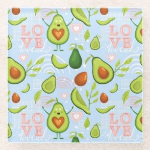 Avocado Pattern Glazen Onderzetter