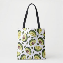 Avocado Pattern Green Tote Bag