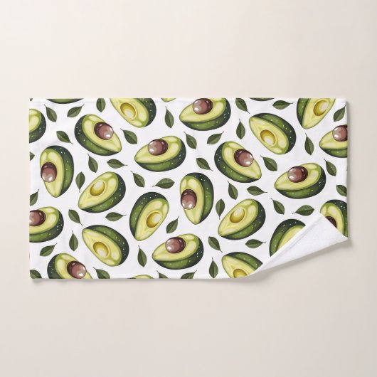 Avocado Pattern Green White Bad Handdoek (Handdoek)