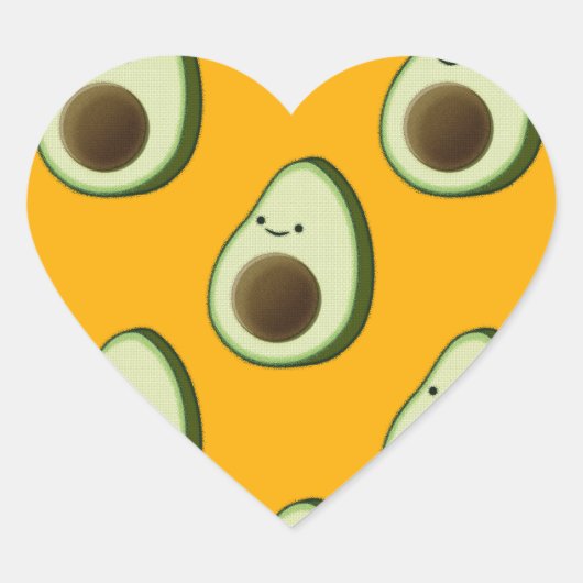 Avocado Pattern Hart Sticker (Voorkant)