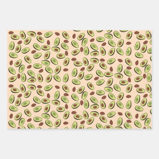 Avocado Pattern Inpakpapier Vel (Voorkant 2)