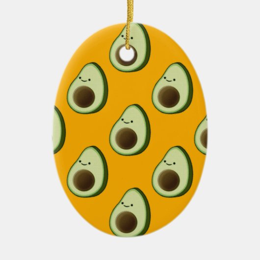 Avocado Pattern Keramisch Ornament (Voorkant)