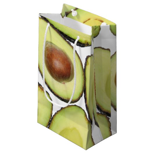 Avocado Pattern Klein Cadeauzakje (Voorkant Gekanteld)