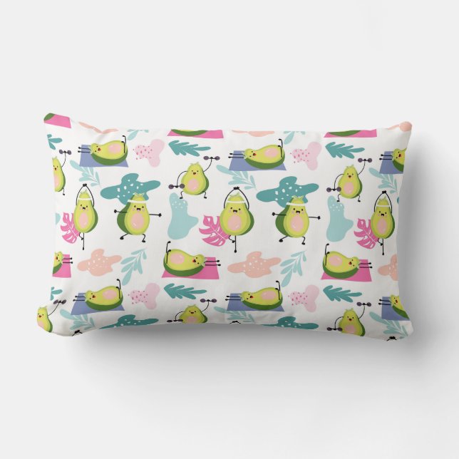 Avocado Pattern Lumbar Pillow Kussen (Voorkant)