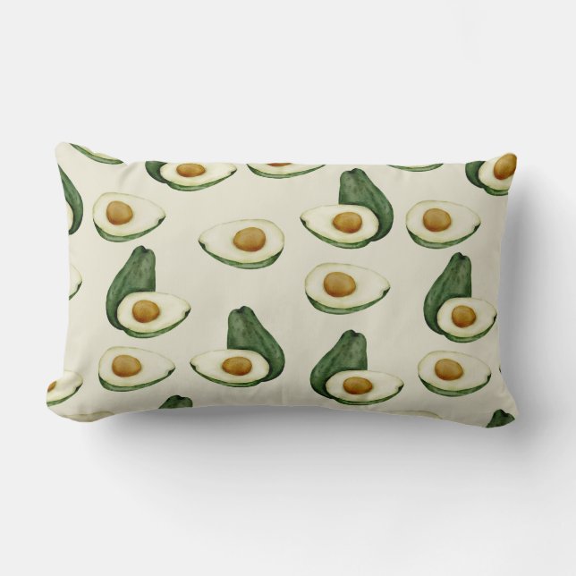 Avocado Pattern Lumbar Pillow Kussen (Voorkant)