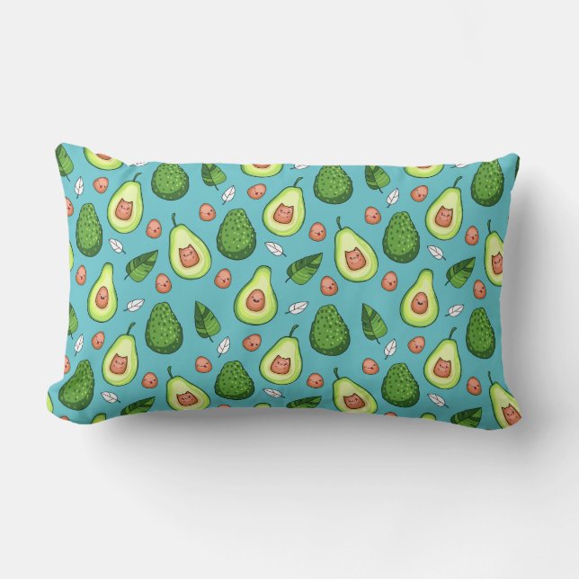 Avocado Pattern Lumbar Pillow Kussen (Voorkant)