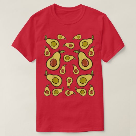 Avocado Pattern met Healthy Sliced Avocados T-shirt (Design voorkant)