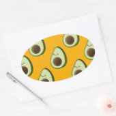 Avocado Pattern Ovale Sticker (Envelop)