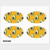 Avocado Pattern Ovale Sticker (Vel)