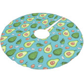 Avocado Pattern Pensed Polyester Tree Skirt Kerstboom Rok (Gekanteld)