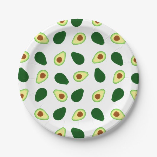 Avocado Pattern Print Paper Borden Papieren Bordje (Voorkant)