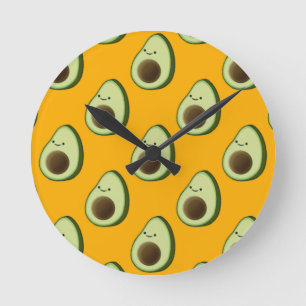 Avocado Pattern Ronde Klok
