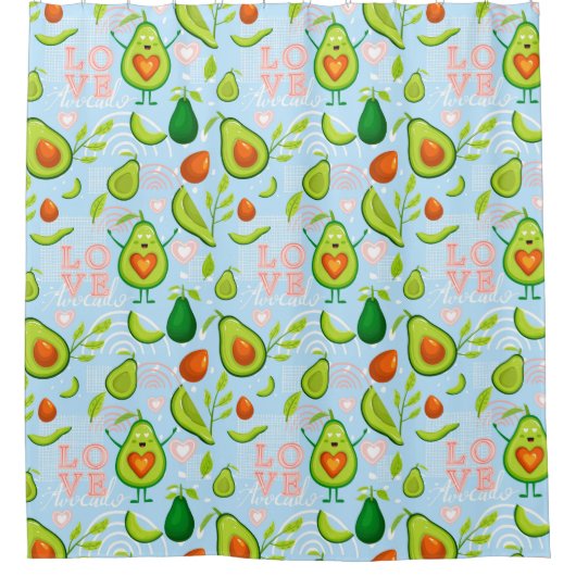 Avocado Pattern Shower Curtain Douchegordijn (Voorkant)