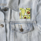 Avocado Pattern Vierkante Button 5,1 Cm (In situ)