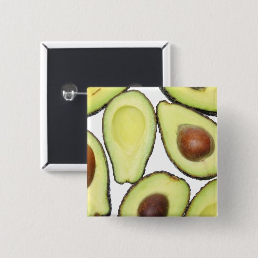 Avocado Pattern Vierkante Button 5,1 Cm (Voorkant /achterkant)