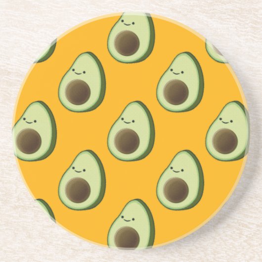 Avocado Pattern Zandsteen Onderzetter (Voorkant)