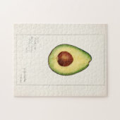 Avocado (Persea) Fruit Waterverftekening Legpuzzel (Horizontaal)