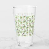 Avocado Pits Slices Fruit Hand Drawn Pattern Glas (Achterkant)