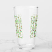 Avocado Pits Slices Fruit Hand Drawn Pattern Glas (Rechts)