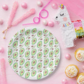 Avocado Pits Slices Fruit Hand Drawn Pattern Papieren Bordje (Feest)